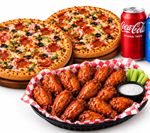 <h4>2x Medium Specialty Pizzas